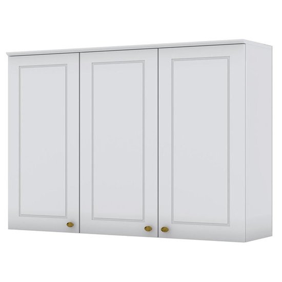 Armario Aereo 3 Portas MDF 120 cm Americana C352 Branco Henn