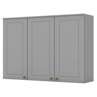 Armario Aereo 3 Portas MDF 120 cm Americana C352 Cinza Henn