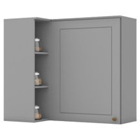 Armario Aereo Canto Reto 1P MDF 94x54 cm Americana C359 Cinza Henn