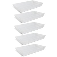 Kit 5 Travessas Melamina Brancas 53x32cm Restaurante Buffet Servir Salada Massa Carne