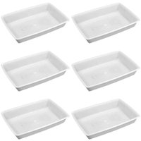 Kit 6 Bandejas de Plástico 7L Bacia Plasvale 45x30x8cm Açougue Restaurante