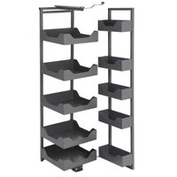 Coluna Deslizante Alta 10 Bandejas Pretas Masutti 35,5x50,5x144 a 175cm Prateleira Armário