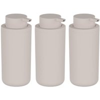 Kit 3 Dispenser de Parede 500ml Sabonete Liquido Shampoo Banheiro Hotel Bege