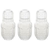 3 Garrafas para Água Moringa de Vidro 500ml Copo Tampa Lyor Faces