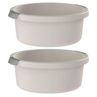 Kit 2 Bacias Flow 5L Bege com Pega Ergonômica Ou Resistentes para Lavanderia