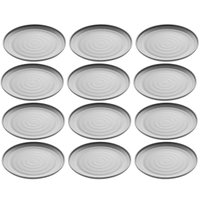 Jogo 12 Pratos Rasos Pretos Melamina 25,5cm Restaurante Bar Sushi Entradas Tóquio Lyor