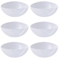 Kit 6 Saladeiras Triangulares 2,5L Tigela de Plástico Branca Essential Coza Bacia Pipoca