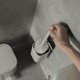 Escova Sanitária 10x30cm Bege Aura Ou Lavatina Suporte Piso Parede Banheiro Vaso