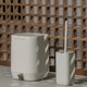 Escova Sanitária 10x30cm Bege Aura Ou Lavatina Suporte Piso Parede Banheiro Vaso