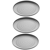 Kit 3 Pratos Melamina Preto Sushi Restaurante 25,5cm Tóquio Lyor Redondos