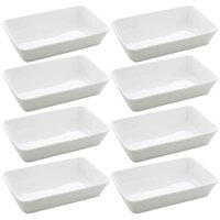 Kit 8 Travessas de Porcelana 20x15cm Refratários Restaurante Buffet Eventos Servir Lyor