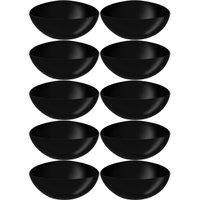 10 Tigelas de Plástico 3,5L Saladeiras Triangulares Pretas Essential Coza Cozinha Saladas