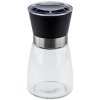 Kit 20 Moedores de Sal e Pimenta Vidro 170ml Moinho Cerâmica Tampa Plástica Preta Temperos Lyor