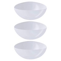 3 Saladeiras Triangulares Tigelas Plástico 2,5L Branco Coza Bacias Saladas Pipoca Sobremesas