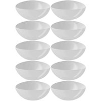 Kit 10 Bacias Plásticas Saladeiras 2,5L Essential Coza Brancas Potes Triangulares