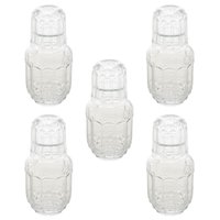5 Garrafas Moringa de Vidro 500ml com Copo Tampa 145ml Lyor Faces para Bares Restaurantes