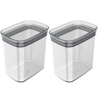 Kit 2 Potes Herméticos 1,5L Porta Mantimentos Plástico Ou Transparente