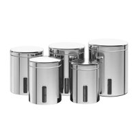 Jogo de potes Brinox com tampa e visor 5 peças  2125/101