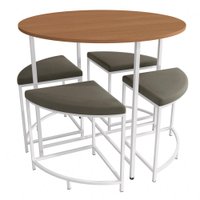 Mesa Redonda 4 Bancos 90X76 cm LI038 Canela Branco KPB