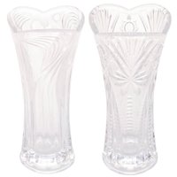 Kit de 2 Vasos de Vidro Sortido Lyor 7,5x17cm Jarro de Flor Tulipa Pequeno Transparente