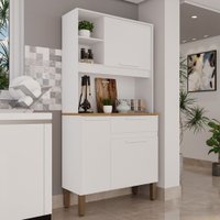 Armário de Cozinha Flora 3 Portas 1 Gaveta Branco - Pnr Móveis