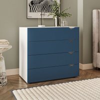 Cômoda Porto 4 Gavetas Azul/Branco - Politorno