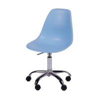 Cadeira OR-1102R em Polipropileno com Base Rodízio OR Design -Azul Claro