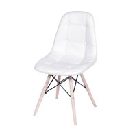 Cadeira OR-1110 Botonês com Base de Madeira OR Design - Branco