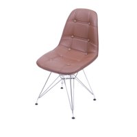 Cadeira OR-1110CR Botonês com Base Cromada OR Design - Café