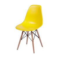 Cadeira em Popipropileno OR-1102B com Base de Madeira OR Design - Amarelo