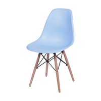 Cadeira em Popipropileno OR-1102B com Base de Madeira OR Design - Azul Claro