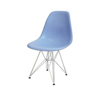 Cadeira OR-1102 em Polipropileno com Base Cromada OR Design -Azul Claro
