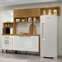 Cozinha Compacta Sara 5 Portas 2 Gavetas Marrocos/Off White - MX Móveis