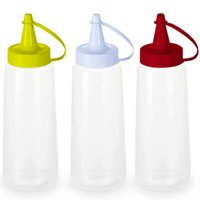 Kit 60 Bisnagas Plásticas para Molho 250ml Ketchup Maionese Mostarda Plasvale