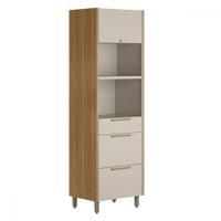 Torre Quente Atena 2 Portas 2 Gavetas 100% Mdf Jequitibá/Off White Fosco - Linea Brasil