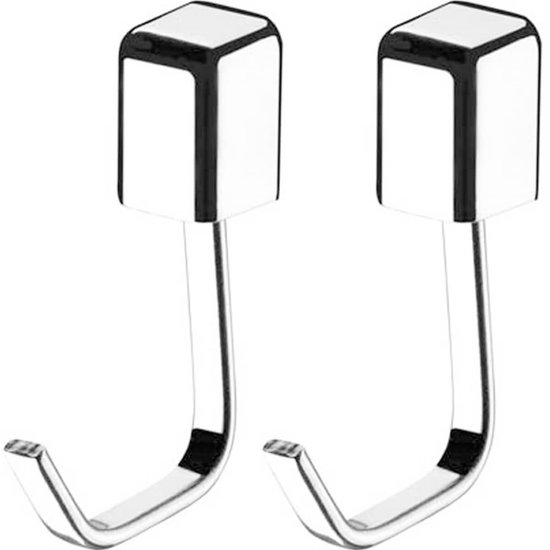 Conjunto Com 2 Suportes Porta Toalhas de Rosto Ganchos Multiusos Banheiro Lavanderia Cromado