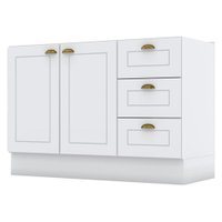 Balcao Pia 2 Portas 3 Gavetas 120 cm C353 Americana Branco Henn