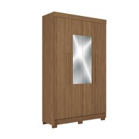 Guarda-Roupa Casal 4 Portas 2 Gavetas Com Espelho Jatobá 130cm Sarandi Santos Andirá
