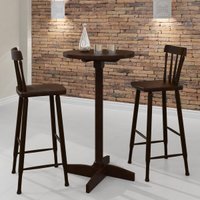 Conjunto Sala de Jantar/Bar com Mesa e 2 Banquetas Altas CR50119 Castanho