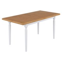Mesa de Jantar Retangular 6 Lugares 160cm Multimóveis CR50111 Branco/Natural