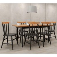 Conjunto Sala de Jantar com Mesa e 6 Cadeiras Multimóveis CR50118 Branco/Natural