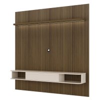 Painel Suspenso TV 75 Pol 183 cm 4585 Pinho Ripado Off White ARLY