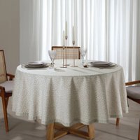Toalha Mesa Redonda Döhler Clean Linhares Paloma Bege 8 Lugares
