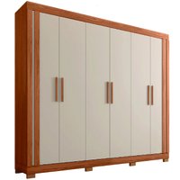 Guarda Roupas Casal 6 Portas 2 Gavetas Qatar Madeirado / Off White Caemmun