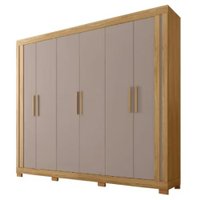 Guarda Roupas Casal 6 Portas 2 Gavetas Qatar Madeirado / Off White Caemmun