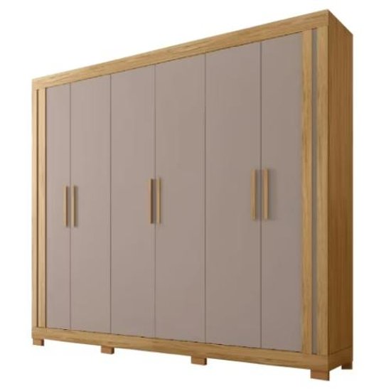Guarda Roupas Casal 6 Portas 2 Gavetas Qatar Madeirado / Off White Caemmun