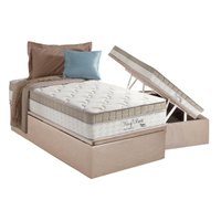 Conjunto Box Baú Solteiro: Colchão Molas D Angelis Anjos Ensacadas King Best Clean + Base CRC Suede Clean (88x188)