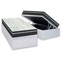 Conjunto Box Baú Solteiro: Colchão Molas Orthoflex Bonnel Venezia + Base CRC Courano White (88x188)