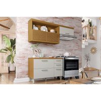 Cozinha Completa Princesa 2 Peças (1Aéreo+1Balcão) C2P45 Freijo/Off White - Nesher