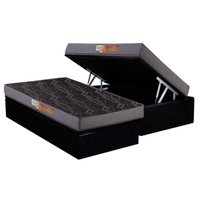 Conjunto Box Baú Solteiro: Colchão Espuma Polar D20 Pérola + Base CRC Courano Black (88x188)